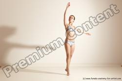 Underwear Gymnastic poses Woman White Moving poses Slim long brown Dynamic poses Academic